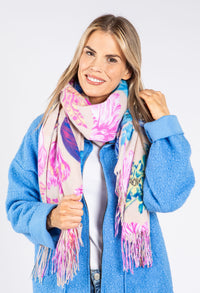 Tropical Floral Cashmere Touch Scarf