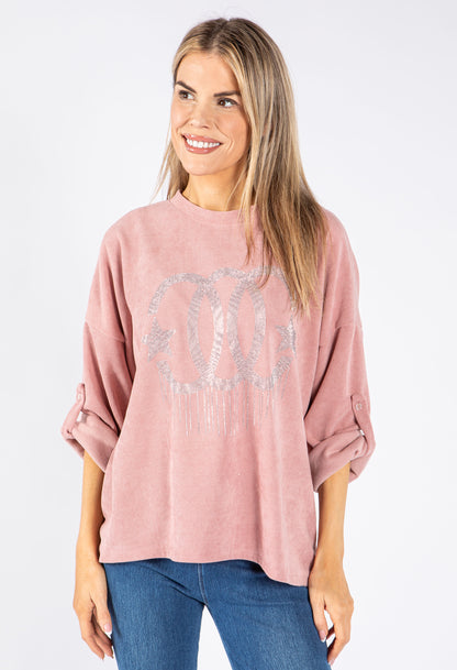 Cord Feel Diamante Pullover