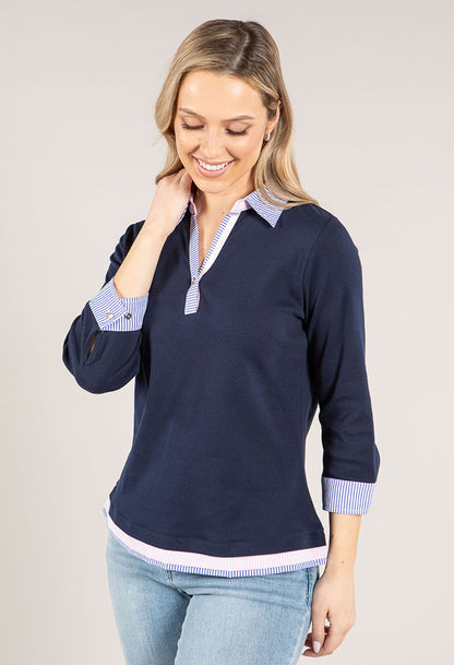 Two In One Stripe Pullover Shirt