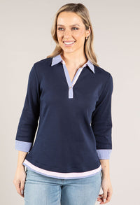 Two In One Stripe Pullover Shirt