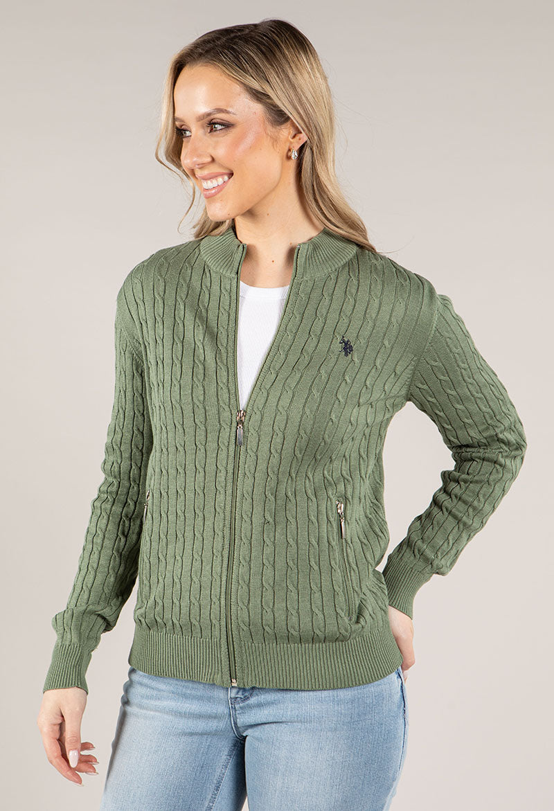 Zip Up Cable Knit