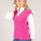 V Neck Soft Cable Knit Vest