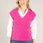 V Neck Soft Cable Knit Vest