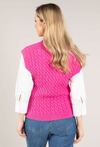 V Neck Soft Cable Knit Vest