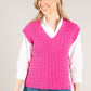 V Neck Soft Cable Knit Vest