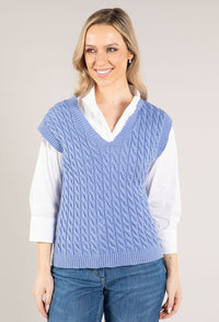 V Neck Soft Cable Knit Vest