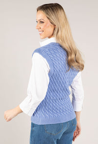 V Neck Soft Cable Knit Vest