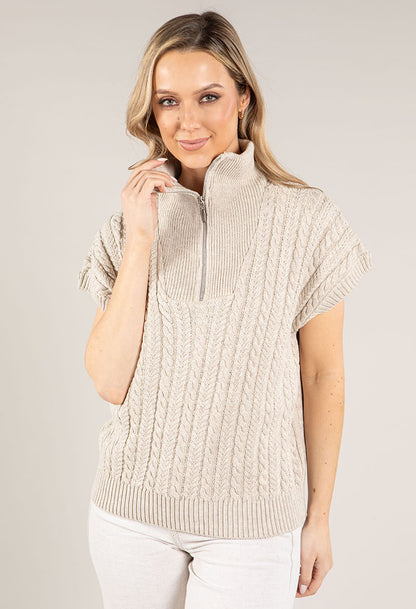 Soft Cable Knit Sweater Vest