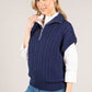 Soft Cable Knit Sweater Vest