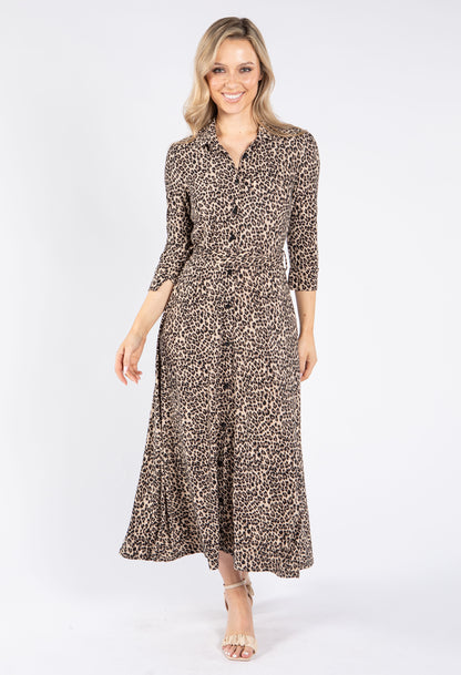 Mini Leopard Print Tie Waist Dress