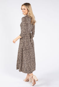 Mini Leopard Print Tie Waist Dress