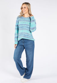 Striped Ribbed Knit Pullover