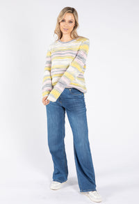 Striped Ribbed Knit Pullover