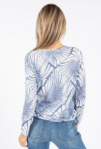 Fine Knit Palm Printed Top