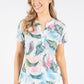 Palm Print V-Neck Top