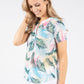 Palm Print V-Neck Top