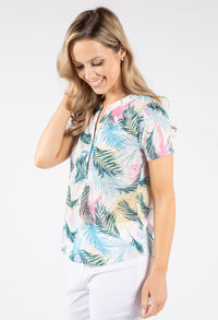 Palm Print V-Neck Top