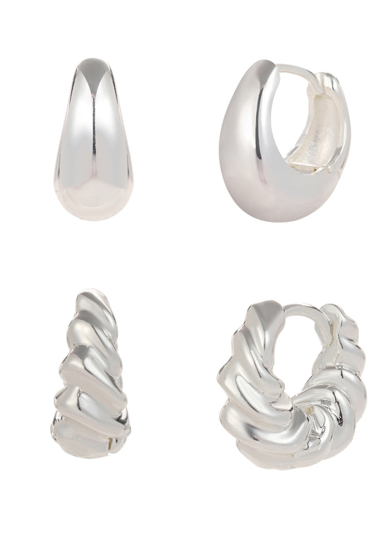 2 Pack Hoop Earrings Set