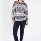 Patterned Soft Knit Hooded Pullover