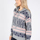 Patterned Soft Knit Hooded Pullover