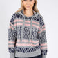 Patterned Soft Knit Hooded Pullover