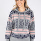 Patterned Soft Knit Hooded Pullover