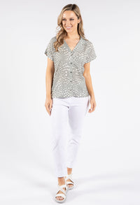 Polka Dot Retro Button Up Top