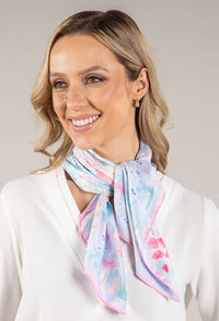 Satin Floral Print Scarf