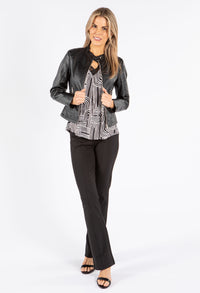 Leatherette Biker Jacket