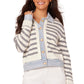 Stripe Knit Denim Jacket