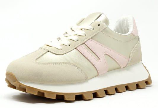 Baby Pink Striped Trainer