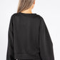 Ruched Sleeve Cropped Sweatshirt