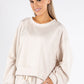 Ruched Sleeve Cropped Sweatshirt