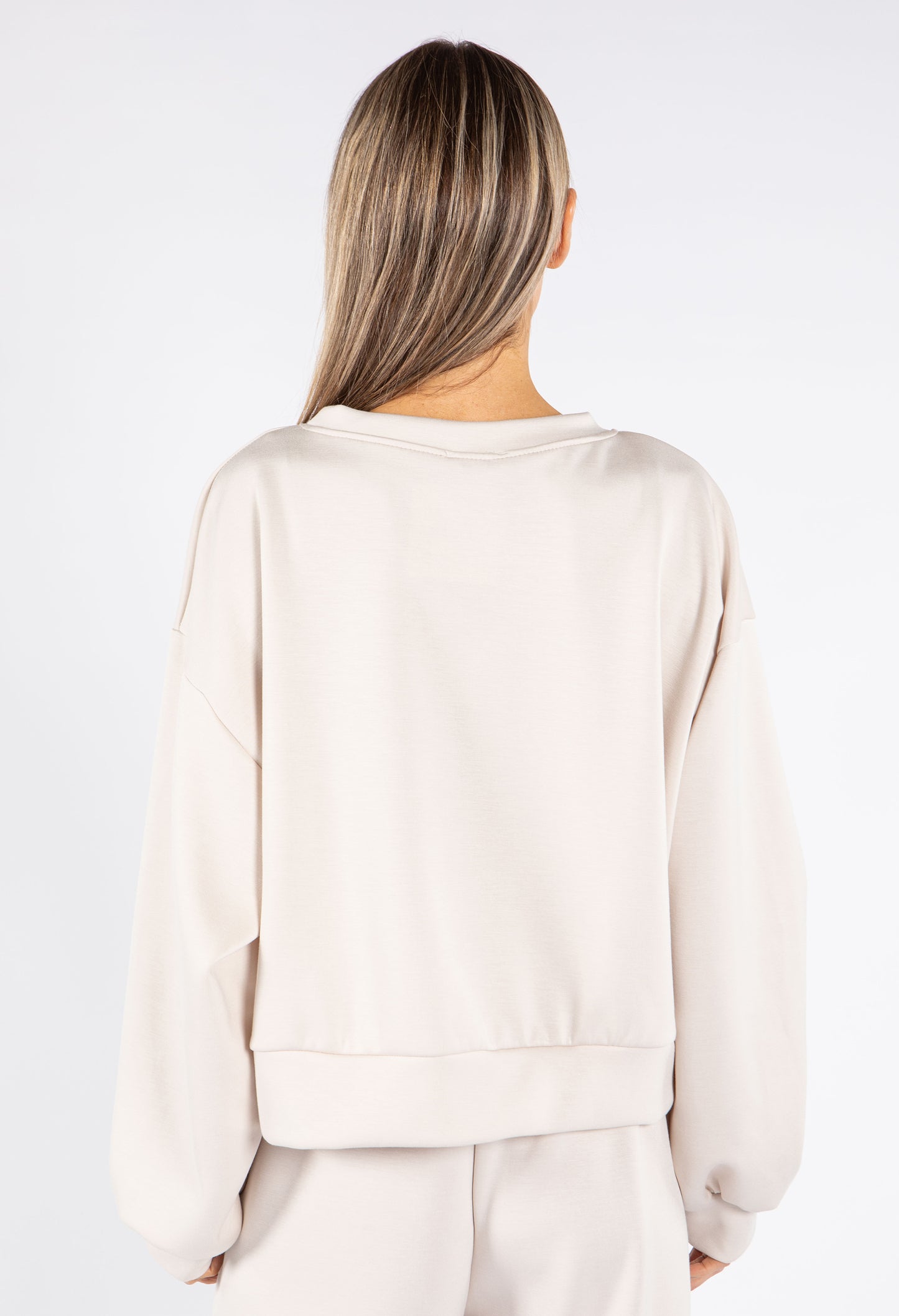 Ruched Sleeve Cropped Sweatshirt