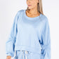 Ruched Sleeve Cropped Sweatshirt