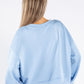 Ruched Sleeve Cropped Sweatshirt