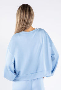 Ruched Sleeve Cropped Sweatshirt