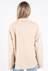 Gold Button Detail Boucle Jacket with Pockets