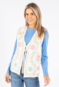 Soft Touch Floral Vest Pullover