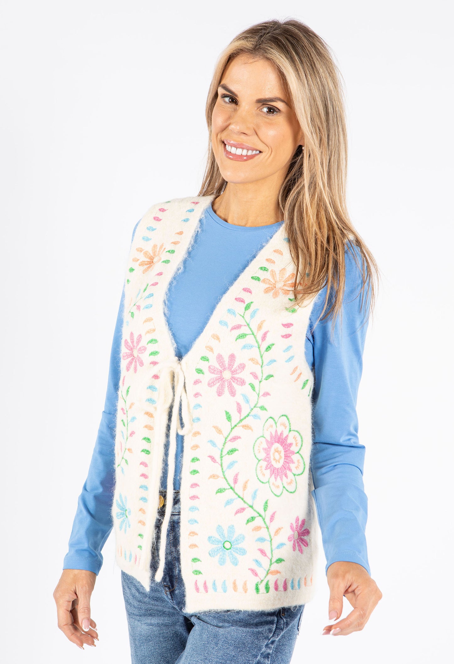 Soft Touch Floral Vest Pullover