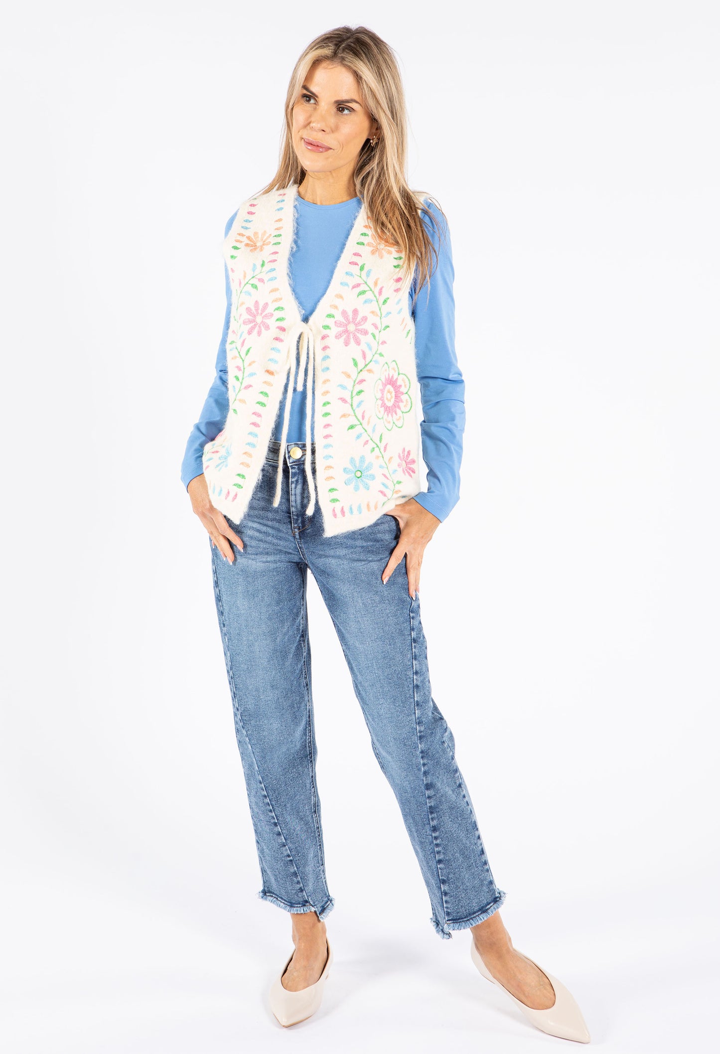 Soft Touch Floral Vest Pullover