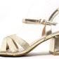 Metallic Cross Strap Heel