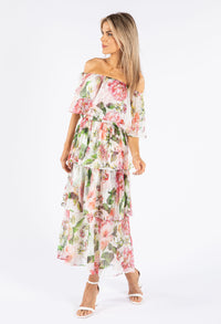 Tiered Floral Midi Dress