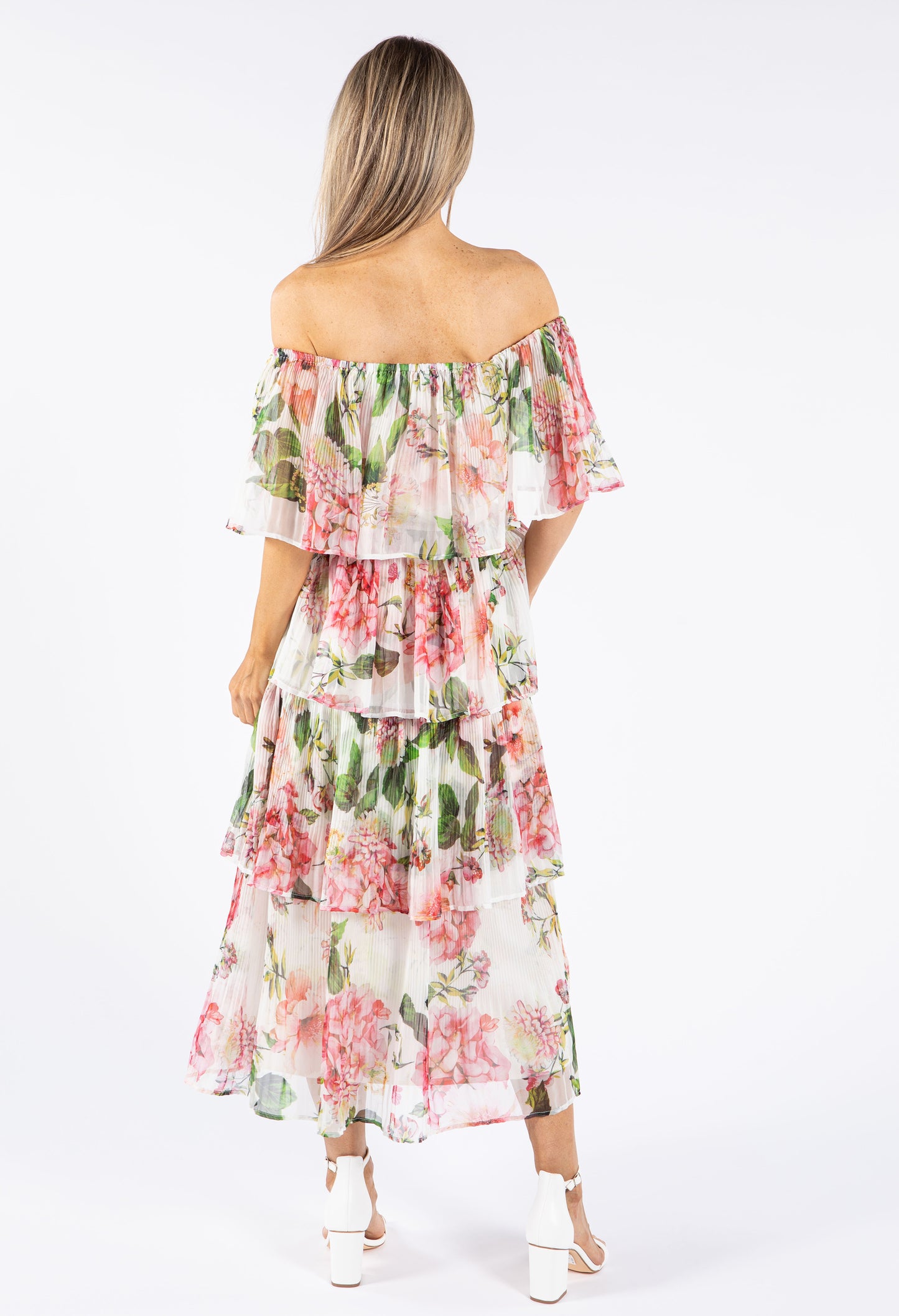 Tiered Floral Midi Dress