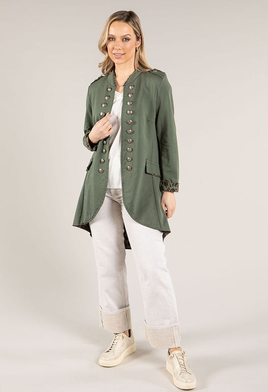 Contrast Lining Military Jacket