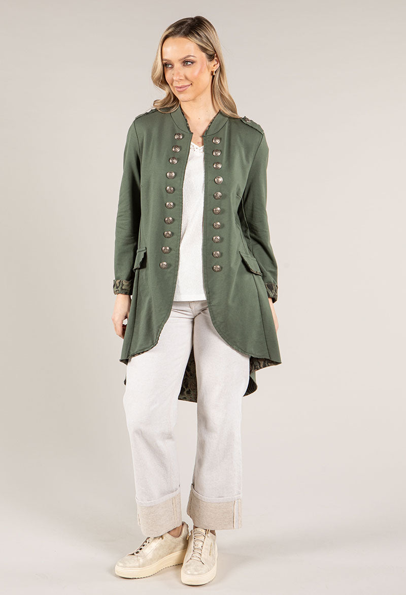 Contrast Lining Military Jacket