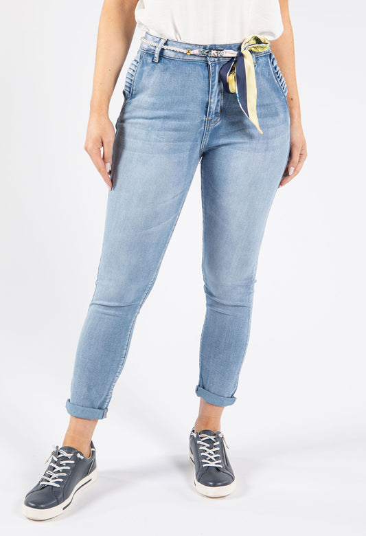 Pearl Satin Belt Detail Jeans