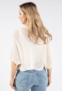 Knit Front Crossover Pullover