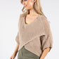 Knit Front Crossover Pullover