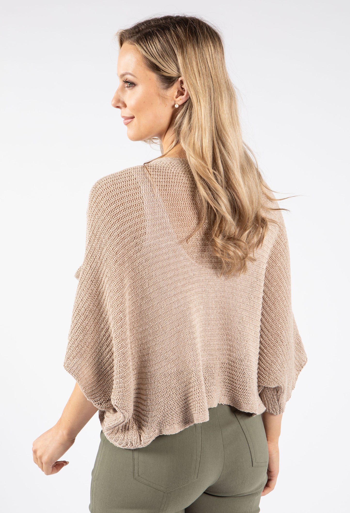 Knit Front Crossover Pullover